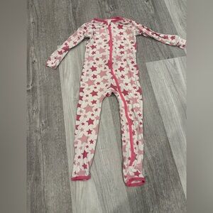 Kickee Pants Pink and White Star Footie